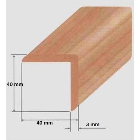 Paraspigolo coprispigolo pvc espanso mm 40 x 40 x 3000 vari colori disponibili
