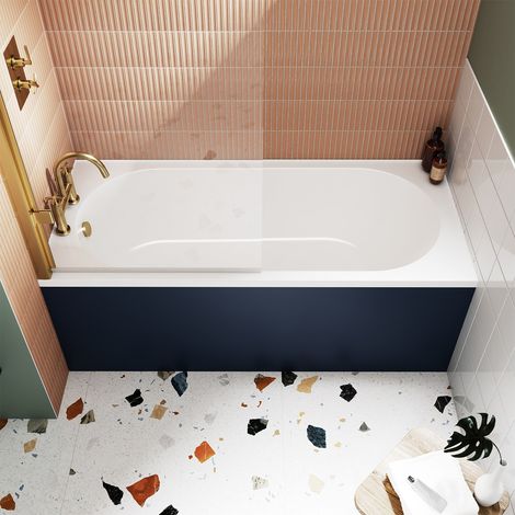 Nuie Imperial 5ft6 Round Single Ended Rectangular Acrylic Bath 1675mm x 700mm (inc Leg Set) (1/4)