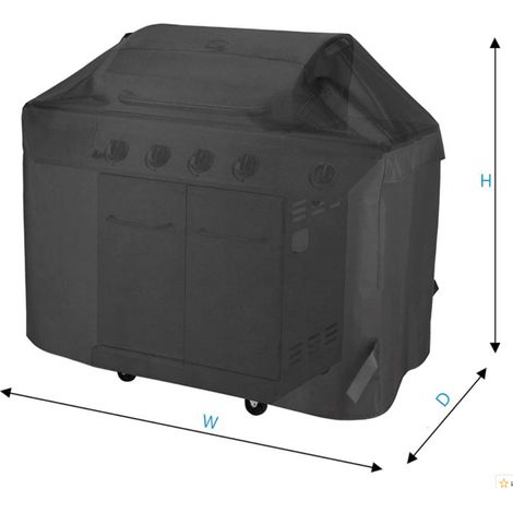 210D Oxford cloth outdoor barbecue cover Grill cover Dust and sun protection cover-XXL:190x71x117cm, black, 1pc (1/4)