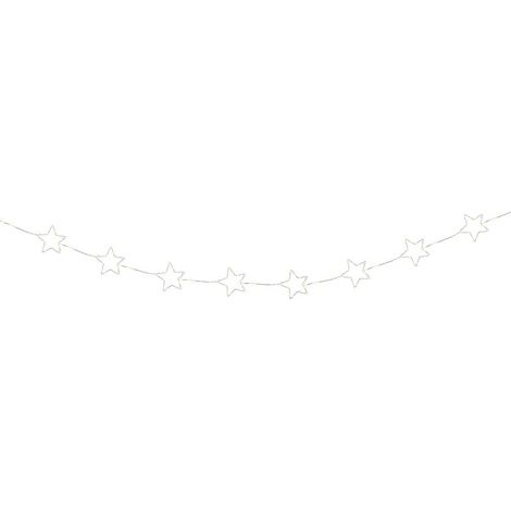 Guirnalda led exterior con estrellas, luz cálida, parpadeante, 150 leds, cable plateado, 2,15 m