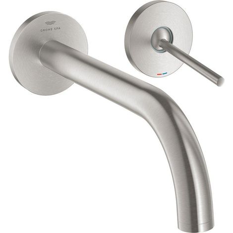 Grohe Atrio Mitigeur Lavabo mural 2 trous L Finition inox brossé infinity, 29406DC0 (1/2)