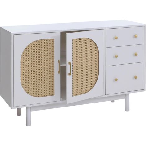 Buffet HWC-P52, armoire, commode, buffet haut, tiroirs, compartiments de rangement, polyrotin, MDF m (1/5)
