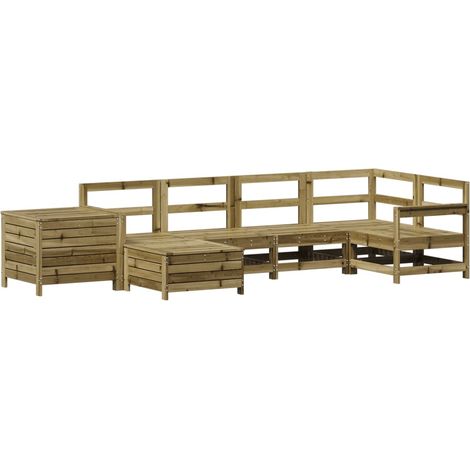 Maison Exclusive - 7-tlg. Garten-Sofagarnitur Kiefernholz Imprägn