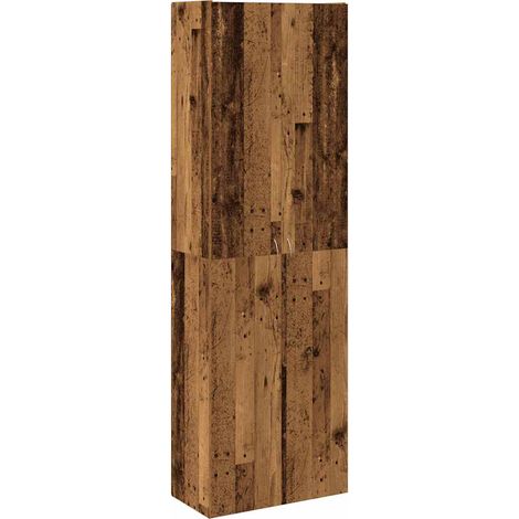 Maison Exclusive - Buffet haut vieux bois 60x32x190 cm bois d'ingénierie