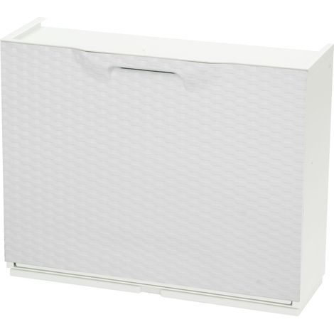 4 moduli scarpiera componibile rattan bianco cm 51x17x40 h anta ribalta (1/2)