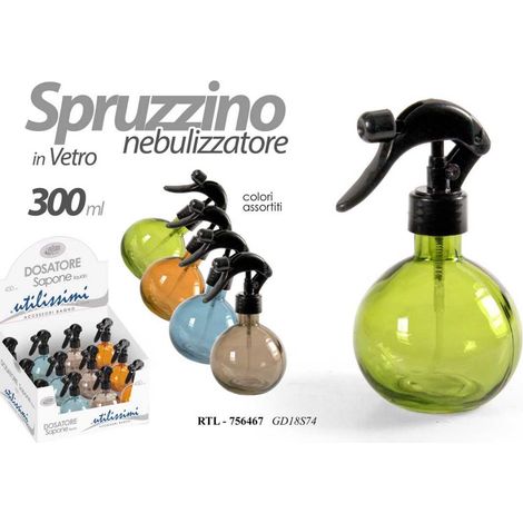 Spruzzatore Nebulizzatore Vaporizzatore in vetro 300 ml 4 Colori