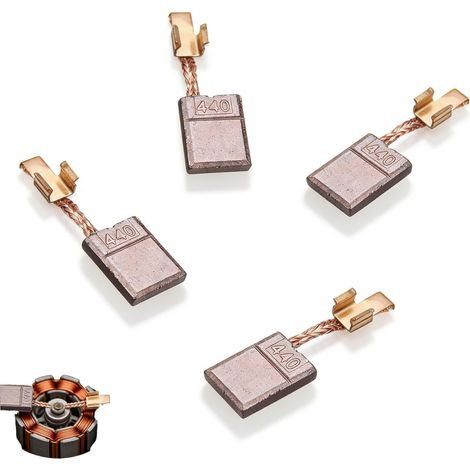 Lot de 4 Balais Charbon Perceuse, Balais de Moteur en Carbone et Métal, Remplace CB-448 CB-440 194427-5 pour Séries BDF/DDF/BHP (1/5)