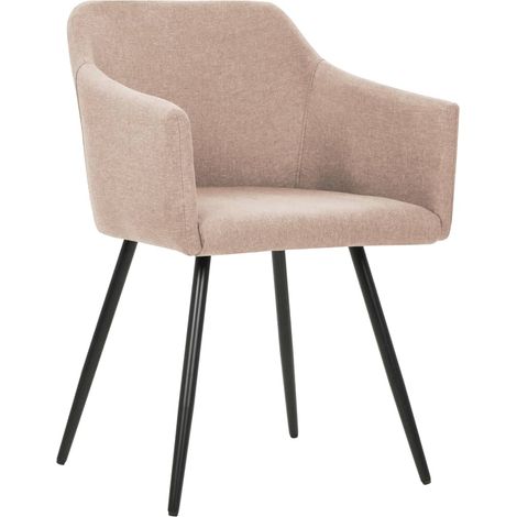 Lot de 4 chaises de salle à manger cuisine design et confortable en tissu taupe CDS022000 (1/4)