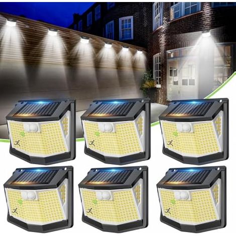 Lampe Solaire Exterieur Détecteur Mouvement: 248 LED Solaire Lumiere Exterieur IP65 Etanche éclairage 270° Sécurité sans Fil lampe Mural Applique Exterieur pour Jardin Garage Lot de 6 (1/5)