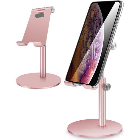 Support Téléphone Tablette Réglable - En Aluminium - Angle Multi - Compatible iPhone iPad Samsung - Hauteur Télescopique - 1 Pièce (1/5)