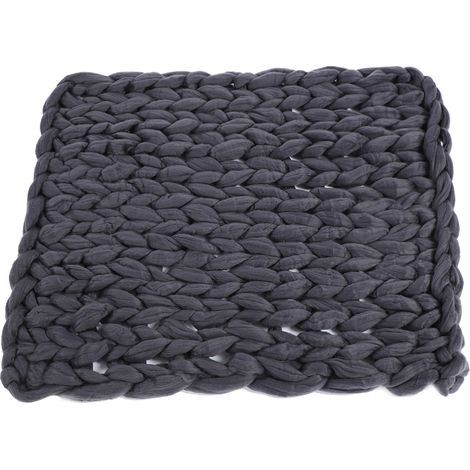 Gestrickte, dicke Plüsch-Sofadecke, warm, weich, super groß und voluminös (Grau, 60 x 60 cm / 23,6 x 23,6 Zoll) (1/5)