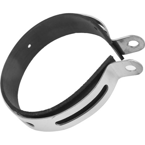 Collier de fixation pour tuyau d'échappement de moto, anneau en acier inoxydable avec bande en caoutchouc, accessoire universel (1/5)