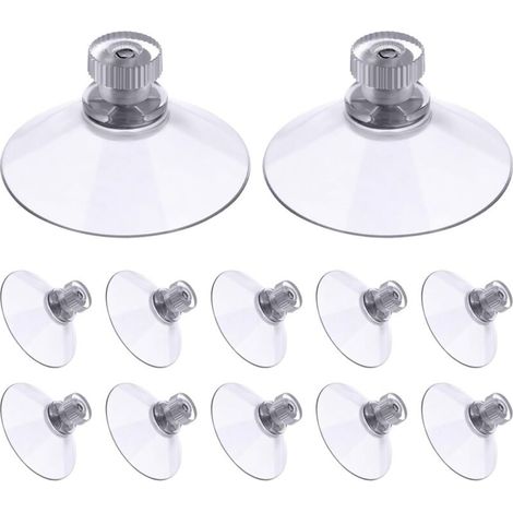 30 Saugnäpfe, 41 mm – Rändelmuttern für sicheren Halt – Robustes Kunststoffmaterial – Maximale Traglast 2 kg – Transparent für glatte Oberflächen