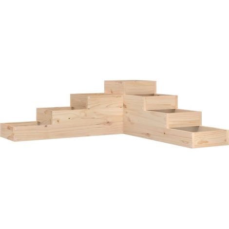 Jardinera de jardín de 4 niveles, 106 x 104,5 x 36 cm, madera maciza de pino vidaXL