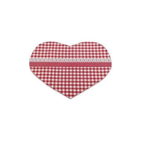 Tovaglietta americana a cuore con quadretti rossi, 35x52 cm (kit da 10)