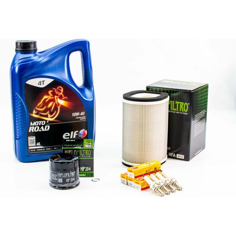 Kit Révision Filtres Bougies pour YAMAHA FJR 1300 AE de 2014 à 2021 - ELF MOTO 4 ROAD 10w40 4L