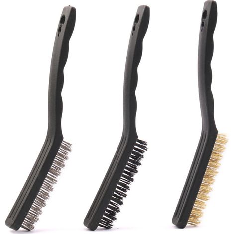 Lot de 3 brosses métalliques 9 pouces pour nettoyage, soudure, rouille et poussière sur voiture (1/5)