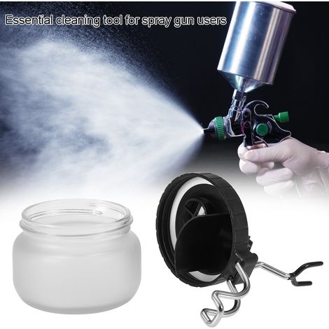 Reinigungsset für Airbrush-Pistole: Topfhalter, Farbbehälter, Flasche, Reinigungsnadel, Düse, Bürste (1/5)