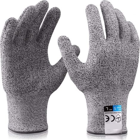 Gants résistants aux coupures, Gants de travail de sécurité Protection de niveau 5 de qualité alimentaire Gants résistants aux coupures Gants de protection de boucher en treillis métallique en fil d'a (1/5)