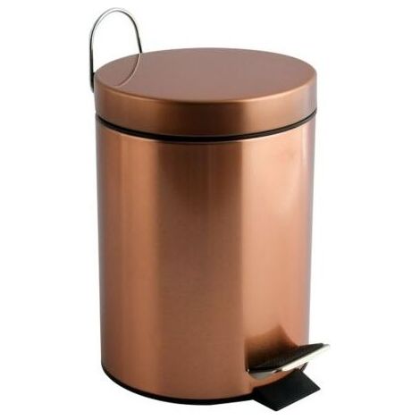 Poubelle de salle de bain à pédale 3L en acier cuivré – Bac intérieur amovible – Dimensions 17 x 25.5 cm pour un rangement optimal - 3 L (1/5)