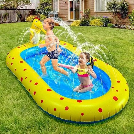 Aufblasbarer Dinosaurier-Pool mit integrierter Springbrunnenfunktion für Kinder (1/5)