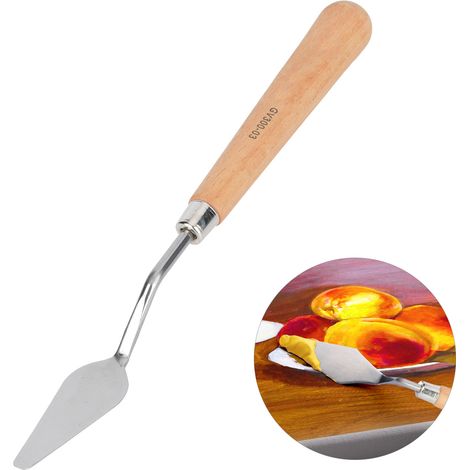 Couteau à palette en bois de hêtre pour peinture à l'huile et gouache, spatule artistique (1/5)