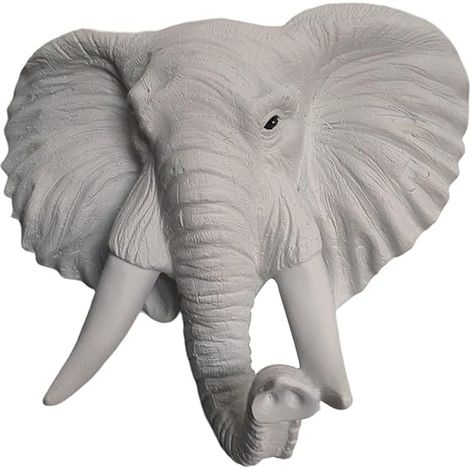 Scultura elefante resina parete bianca 20x9x21.5CM (1/4)