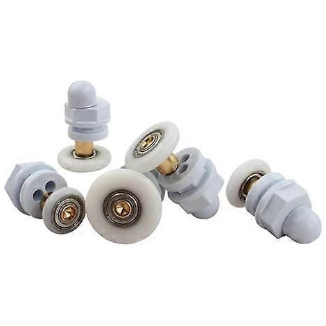 Ensemble de roulettes pour support de porte de douche sans cadre, roue de 3/4 pouce, remplacement silencieux et fluide (1/5)