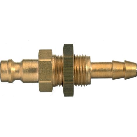 Raccord rapide pneumatique Legris, Filetage femelle vers Femelle Européen, Profil rectus en Laiton nickelé ( Prix pour 1 )