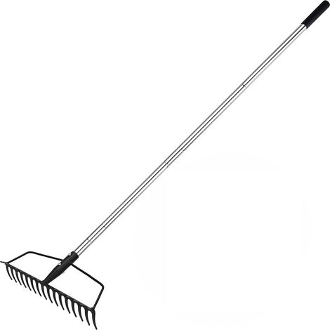 Garden Arch Rake Heavy Load Stainless Steel Garden Rake Adjustable for Leveling and Pickup (1/5)