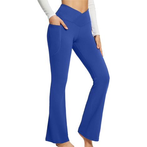 Pantalon Yoga Femme - Taille Haute - Coupe Évasée - Polyester - Pour Sport et Usage Quotidien - Taille M (1/5)