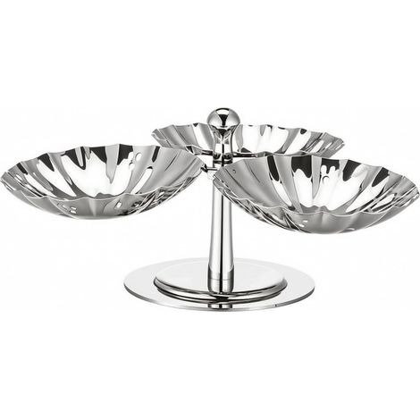 Rotating Petal-Shaped Serving Platter with Edge, Versatile Ice Cream Serving Platter on Stand for Parties (1/5)