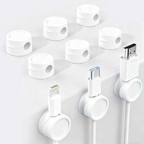 Magnetic Silicone Cable Organizer Cable Clips Cable Tie White (1/5)