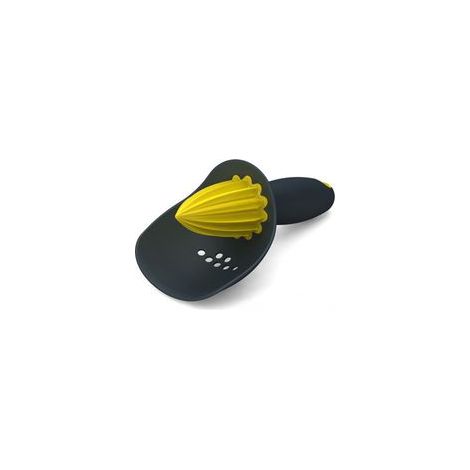 Spremiagrumi manuale in plastica, pressa manuale per arance e limoni, taglia frutta portatile, utensile da cucina, 1 pezzo (nero e grigio) - Crezuo