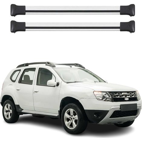 OMAC Aluminium Dachträger Querträger für Dacia Duster mk1 2014-2017 FL – Max. 75 kg – 2 Stangen Silber (1/5)