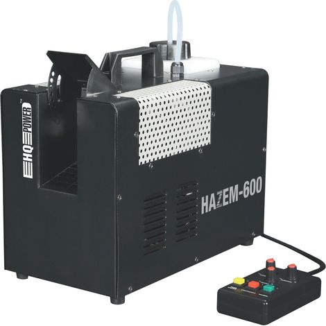 HQ-Power Hazer Nebelmaschine mit Fernbedienung, Fog Maschine, Partymaschinen, Party Nebel Maschine Halloween DJ Buhneneffekt, Bodennebel, 600 W, 1,2L Tankinhalt, Smoke 170 m³/min
