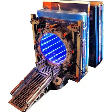Serre-livres Stargate, objets décoratifs, lampes de table, cadeaux, serre-livres portail lumineux LED, porte galactique à double sens (1/5)
