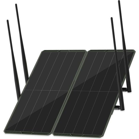 Panneau solaire d'extérieur double bande 30W 5,8G/2,4G,répéteur WiFi amplificateur, couverture 300m,batterie 1200 Mbps, batterie 30000 mAh,IP65,prend en charge 100 appareils,pour cour (1/5)