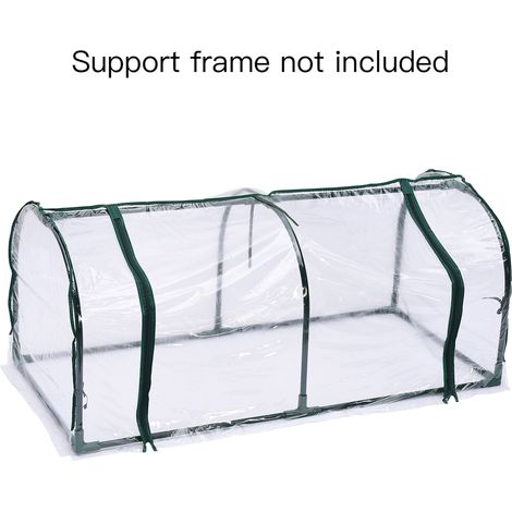 Invernadero para plantas con estructura metálica y cubierta de PVC de 1,2 x 0,6 x 0,5 m Mini invernadero transparente para macetas Protección contra heladas y lluvia (1/5)