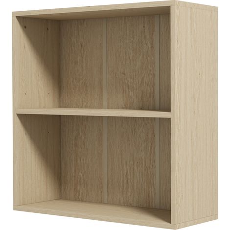 Bibliothèque étagère de rangement avec 2 compartiments et étagère réglable, 60 x 24 x 63 cm, effet bois naturel (1/5)