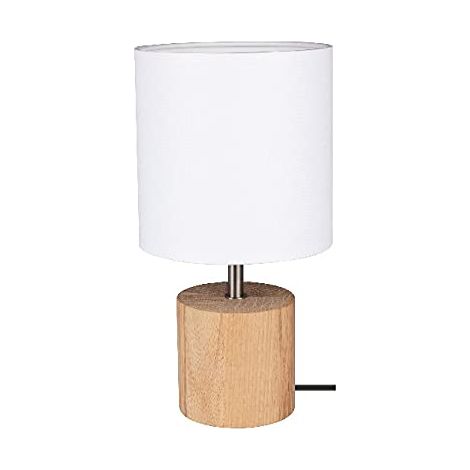 Lampe de Bureau Shade Form - Bureau, Table de Chevet - Bois, Blanc, Plastique, Tissu 15 X 15 X 30 (1/5)