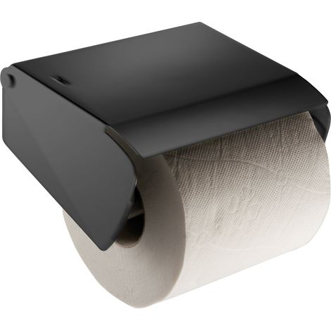 Portarrollos con tapa adhesivo, serie ECO, acabado negro mate - MANILLONS TORRENT (1/2)