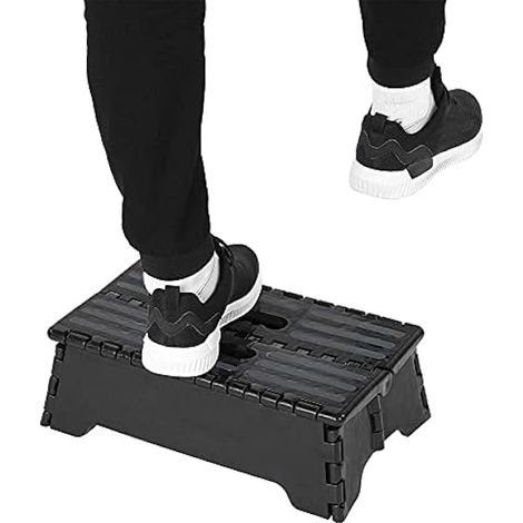Marchepied Pliant Portable pour Enfants Personnes agées Personnes handicapées Grand Tabouret marchepied en Plastique antidérapant avec poignée de Transport 38 x 21,5 x 13 cm (1/5)