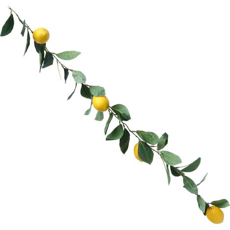 Vigne de Citronnier Simulée Jaune en Rotin Artificiel Feuilles en Tissu Soie pour Décoration Champêtre Maison et Intérieur Élégant (1/5)