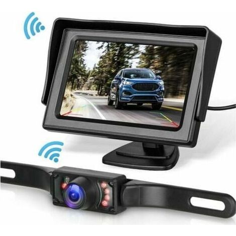 Kit de caméra de recul sans fil 4,3'' – Moniteur LCD HD – Vision nocturne – Étanchéité IP68 – Portée 30m – Angle de vision 170° (1/5)