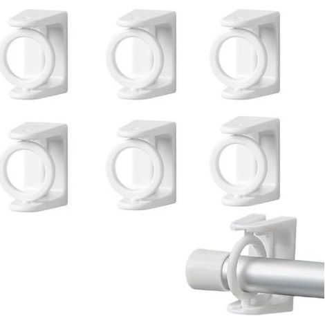 6 Pièces Support Tringle Rideaux sans Percage Crochet Rideau Accroche Rideau sans Percage Barre de Rideau sans Percage Accroche Rideau Convient à Toutes Les Surfaces Lisses et Planes (1/5)
