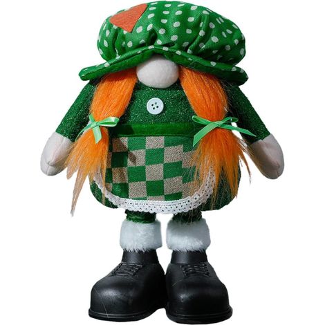 Unique and Delicate Plush Gnome St. Patrick's Day Table Decoration, Creative Plastic and Fiber Stage Ornament for Party or Office (1/5)