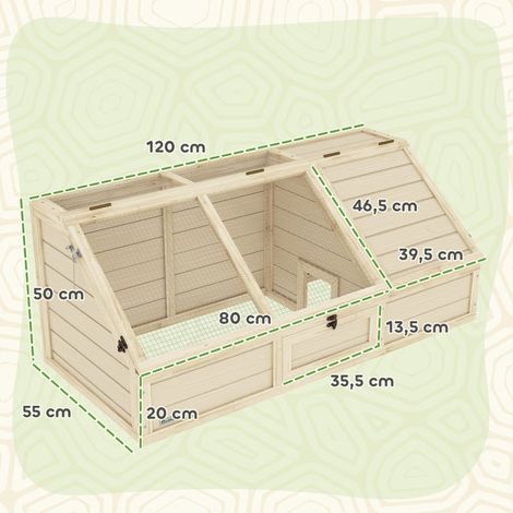 Enclos à tortues extérieur, sans fond, ouverture facile, abri naturel pour reptiles, habitat de jardin pour tortues, sans assemblage complexe (1/5)