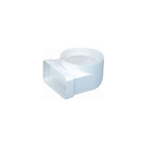 Atlantic – Coude mixte vertical 55x110mm en PVC auto-extinguible 460004 – Raccord VMC 90° pour conduits rectangulaires et circulaires