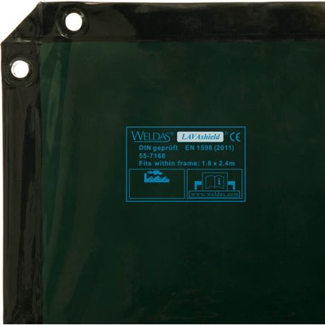 Cortina de soldadura WELDAS LAVAshield® 1,74 x 2,34 m Verde (1/4)